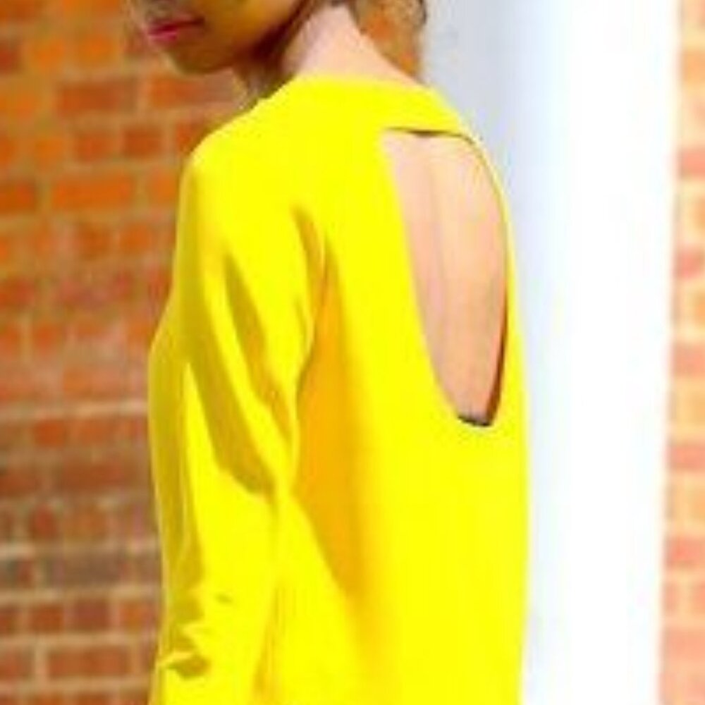 ASOS chartreuse silky shift mini dress